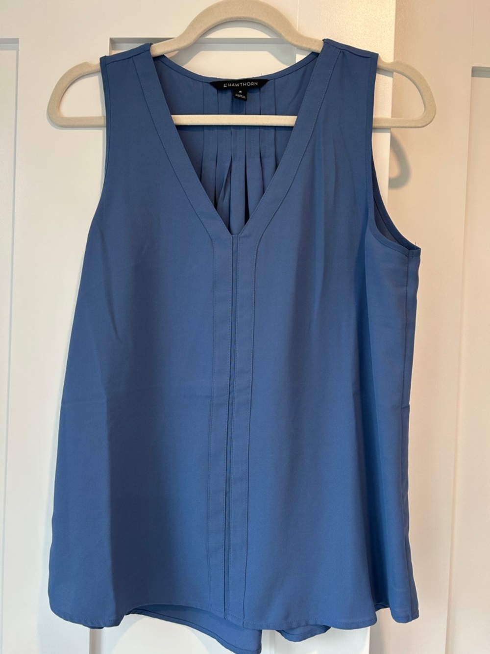 41 Hawthorn Blue V-Neck Pleated Sleeveless Camisole